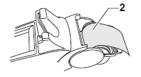 Illustration die das Einlegen einer neuen Papierrolle in das H5000 Terminal Druckerfach zeigt