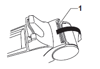 Illustration die das Öffnen des H5000 Terminal Druckerfachs zeigt